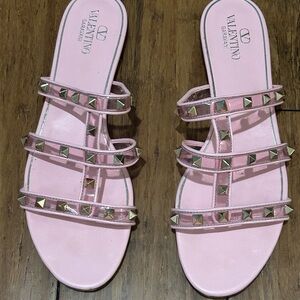 Valentino Pink Studded Women's Sandals